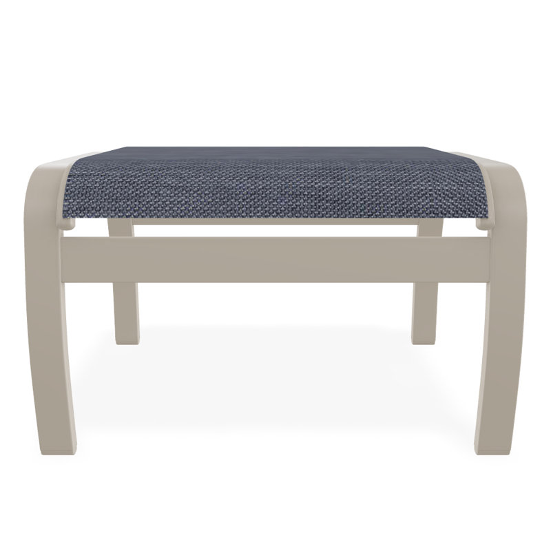 Repose-pieds d'extérieur avec coussin Askar, Désert texturé, Denim Augustine