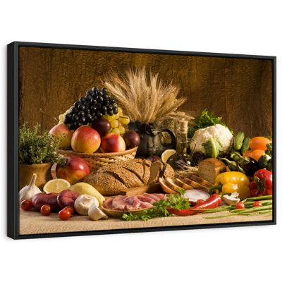 " Table Of Food Canvas Print "