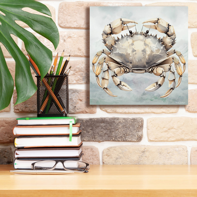  «Cape Cod Crab» par Nicole DeCamp, art mural sur toile, 12 po x 12 po