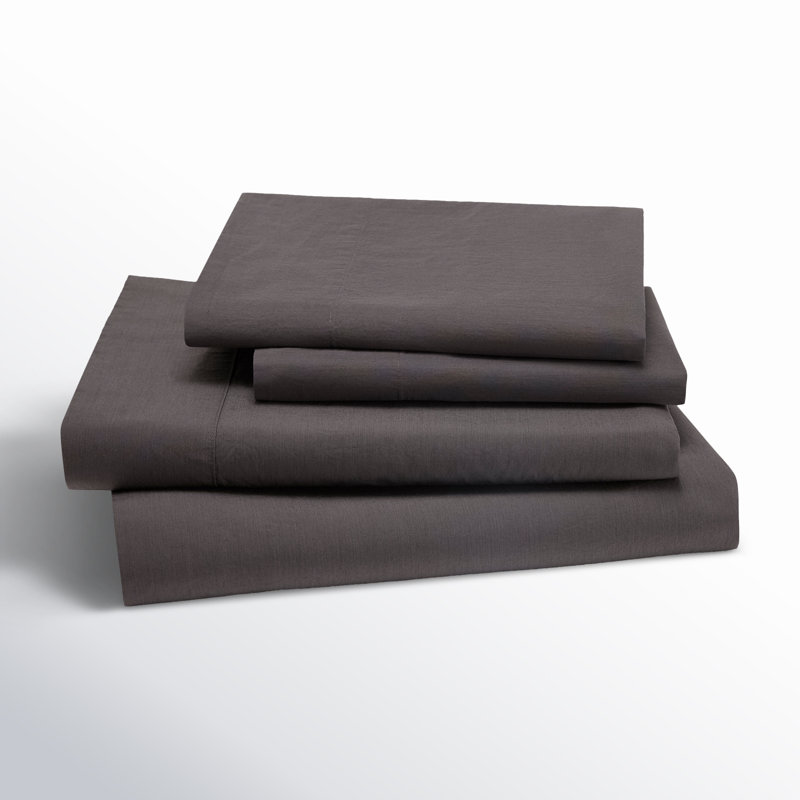 Ludlow 300 Thread Count Sheet Set, Coal, Twin Sheet Set + 1 Fitted Sheet + 1 Pillowcase