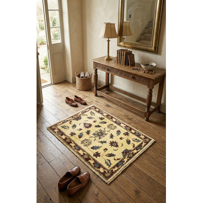 Cream Traditional 2X3 Peshawar Oriental Area Rug