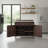 Dark Brown Outdoor Kitchen Island, Stainless Steel Countertop, Storage Cabinets, Large Drawers, Adjustable Shelves, Four-Wheel Mobile Pizza Work Surface.-1945827474
