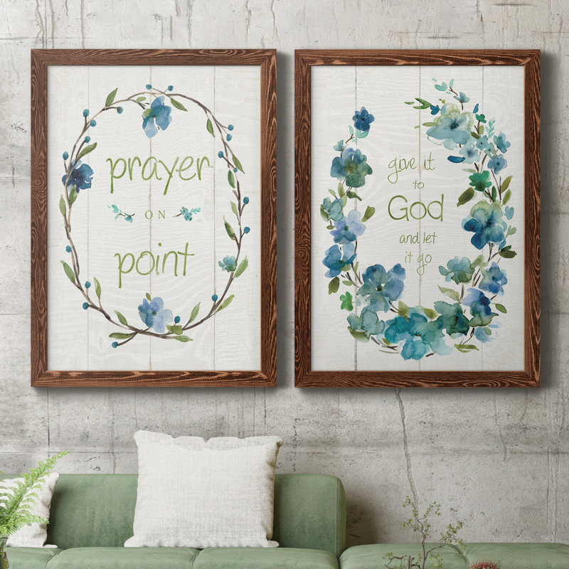 "Prayer on Point", art textuel sur toile 2 pièces, Cadre en érable, H 24 po x l 36 po x P 1,5 po