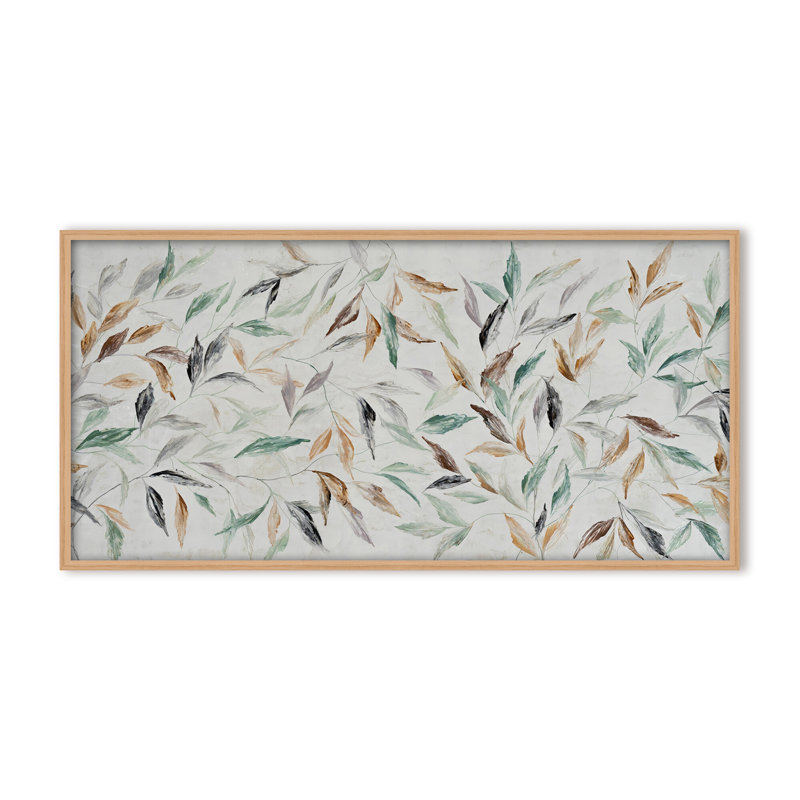 Nature Inspired "Kaleidoscope Fall" Canvas Wall Art By , 12" H x 24" W, Framed Matted Print, Brown