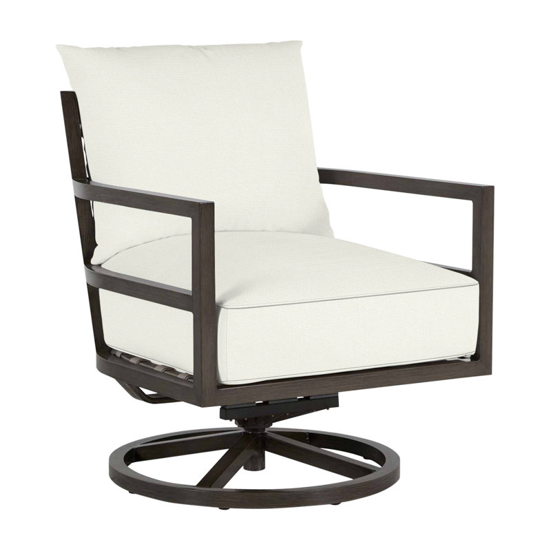 Santa Barbara Swivel Patio Chair, Welt, Natural White, Standard Plus