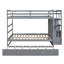 Lit superposé double au-dessus de double avec lit gigogne simple et escalier-1410684556