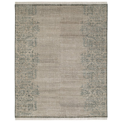 Bloom Rug: Decorator Hand Knotted Rug in Natural/Green