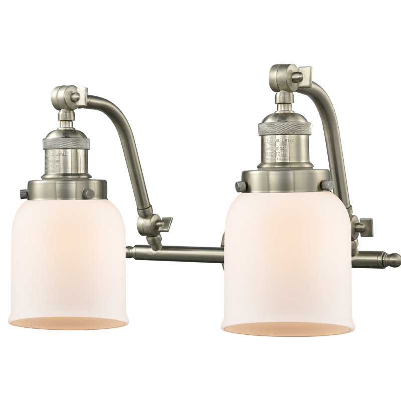 Bonomo 2 - Light Dimmable Vanity Light, Brushed Satin Nickel, Matte White Cased, 6 Watt Vinage LED Bulb