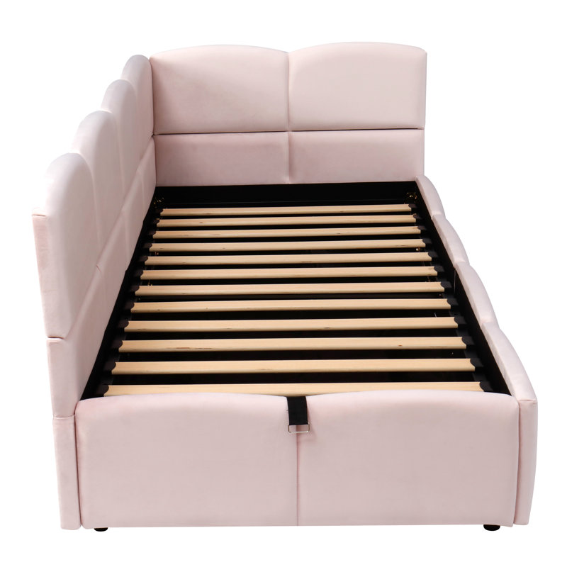 Upholstered Ottoman Storage Bed, Pink