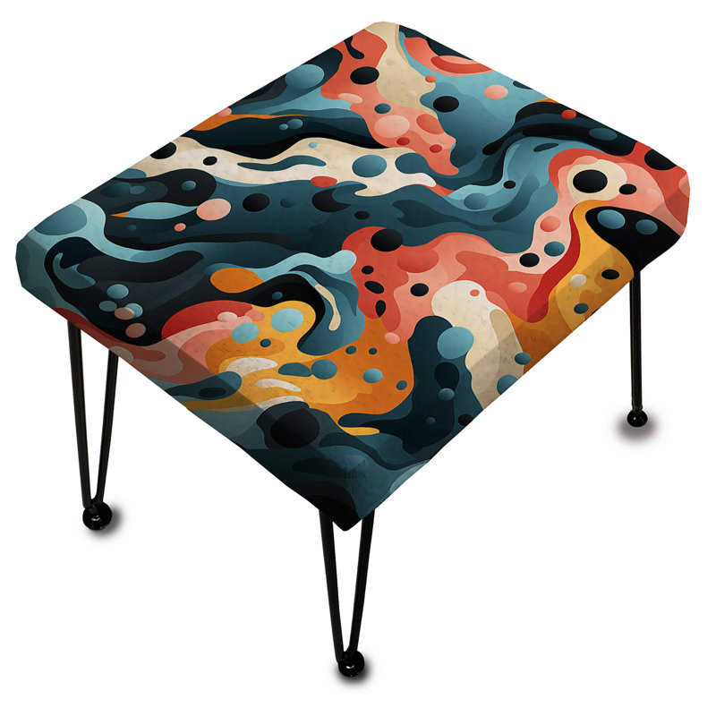 Rose et bleu Nomadic Evasion - Repose-pieds rectangulaire abstrait
