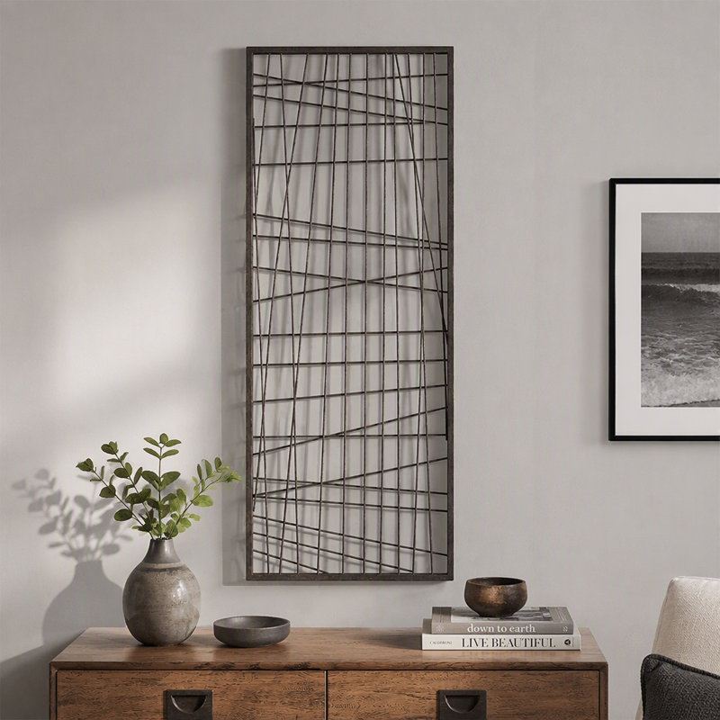 Distressed Black Metal Wall Decor