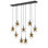 Portinatx 9-Light Linear Chandelier in Satin Black with Hammered Gold by Breegan Jane