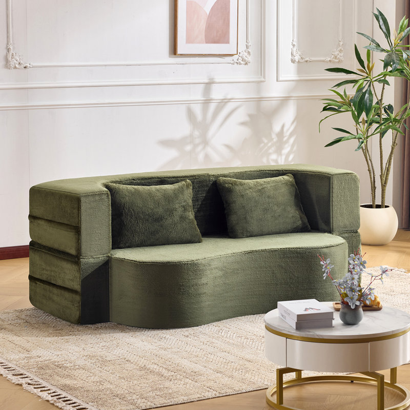 Canapé-lit pliant 71 po, canapé-lit futon moelleux, Vert