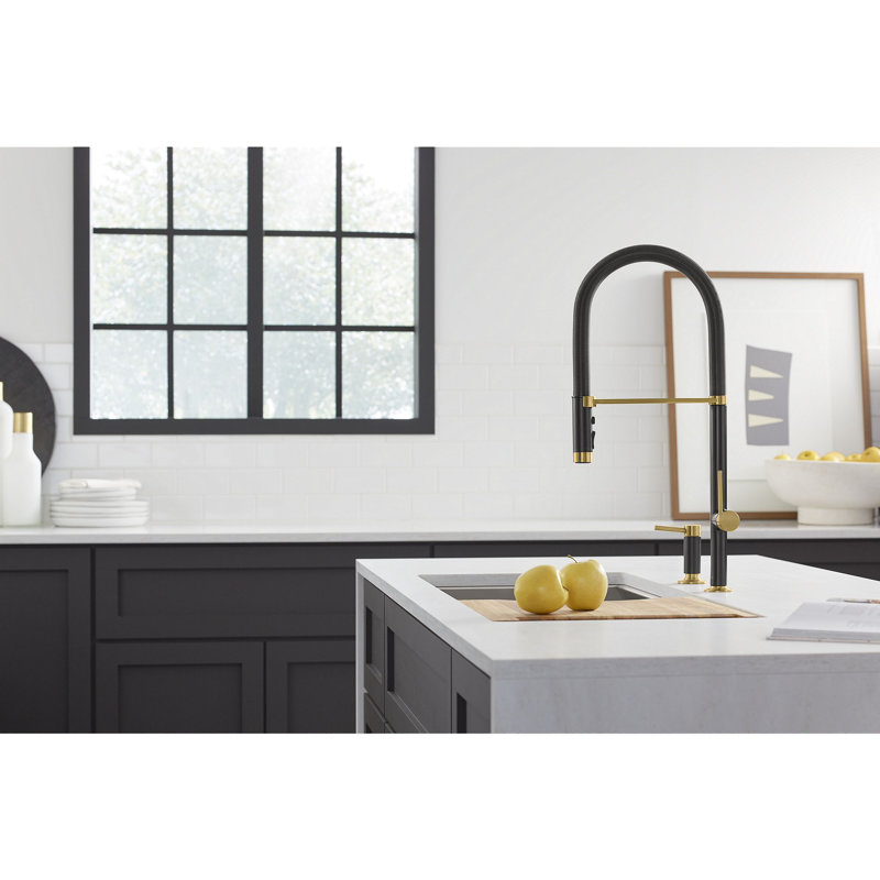 Juxtapose™ Semi-Pro Faucet, Matte Black/Gold