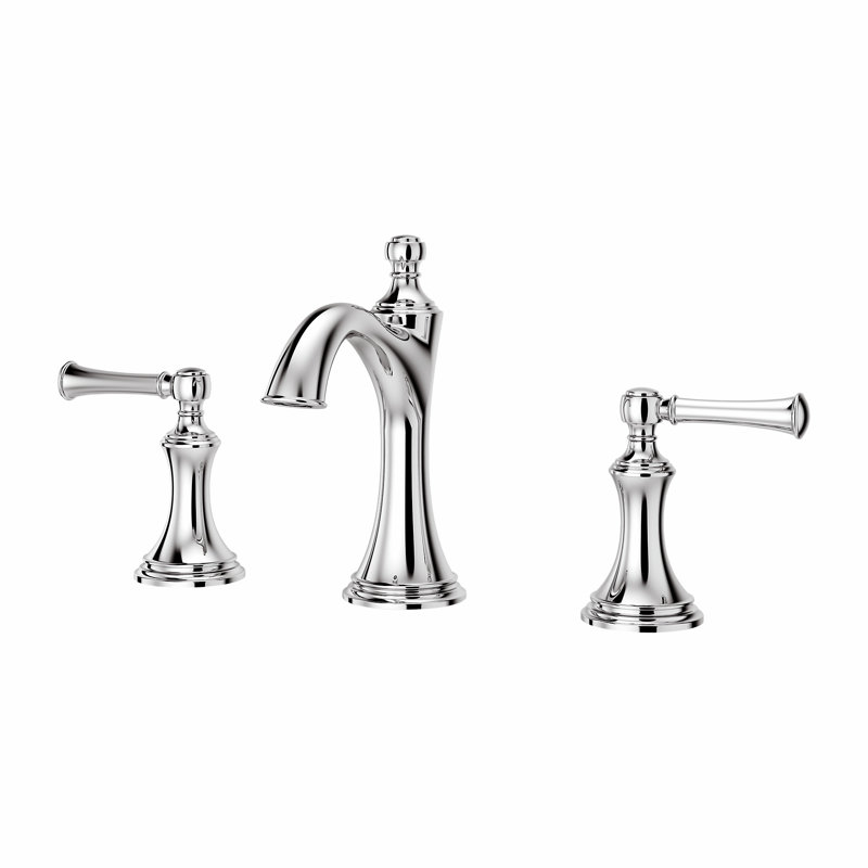 Robinet de salle de bain à large entraxe avec bonde Tisbury, Chrome poli