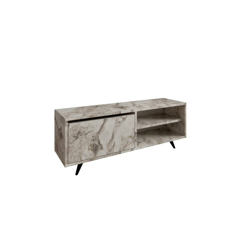 Meuble télé moderne avec marbre Ephesus, 47 po x 19 po x 14 po | 100% panneau de particules enduit de mélamine, épaisseur: 0,7 pouce | Fixation murale, tablettes multiples | Conception élégante et fonctionnelle pour les salons et les espaces de divertissement