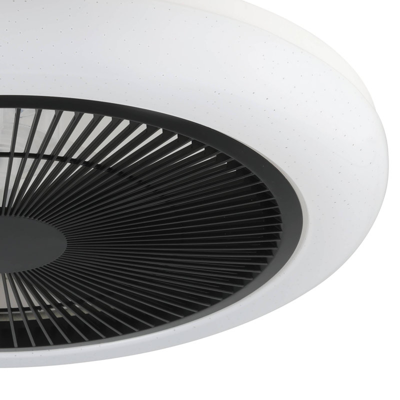 Fransen Ceiling Fan with LED Lights, White/Black