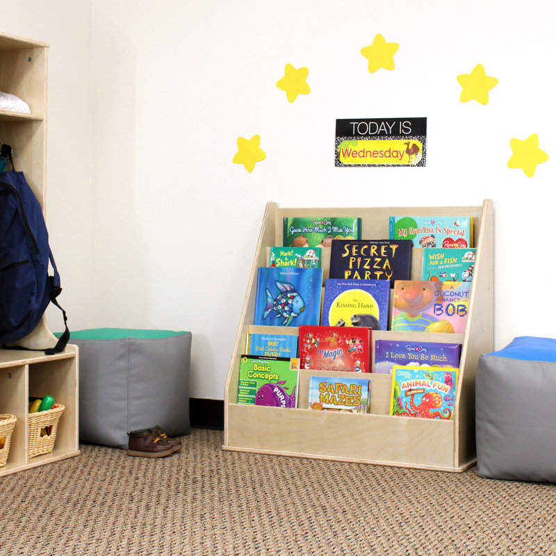 Natural Birch 5-Shelf Kids Book Display Stand