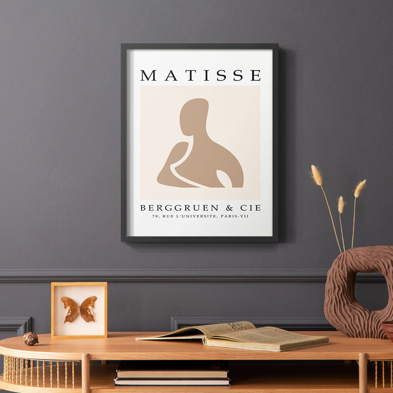 Matisse, reproduction d'art encadrée - bois massif, Noir, H 14 po x l 11 po