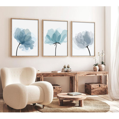 Élégantes peintures décoratives en panneau de fibres à densité moyenne (3 pièces), 13,8 x 19,7 pouces | 100% panneau de fibres à densité moyenne avec une épaisseur de 3 mm, cadres en bois massif avec une épaisseur de 1,0 pouce | Parfait pour le salon, la chambre à coucher et le bureau, design élégant et moderne