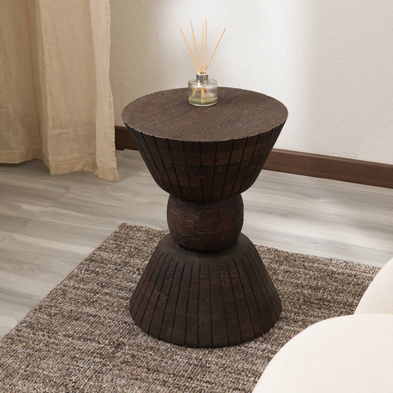 Solid Wood End Table | Handcrafted Artisanal Decorative End Table | 16x16x22"
