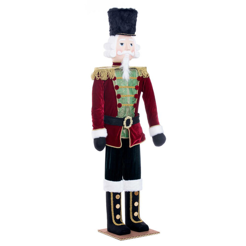  6'8" Red Velvet Standing Nutcracker Doll.