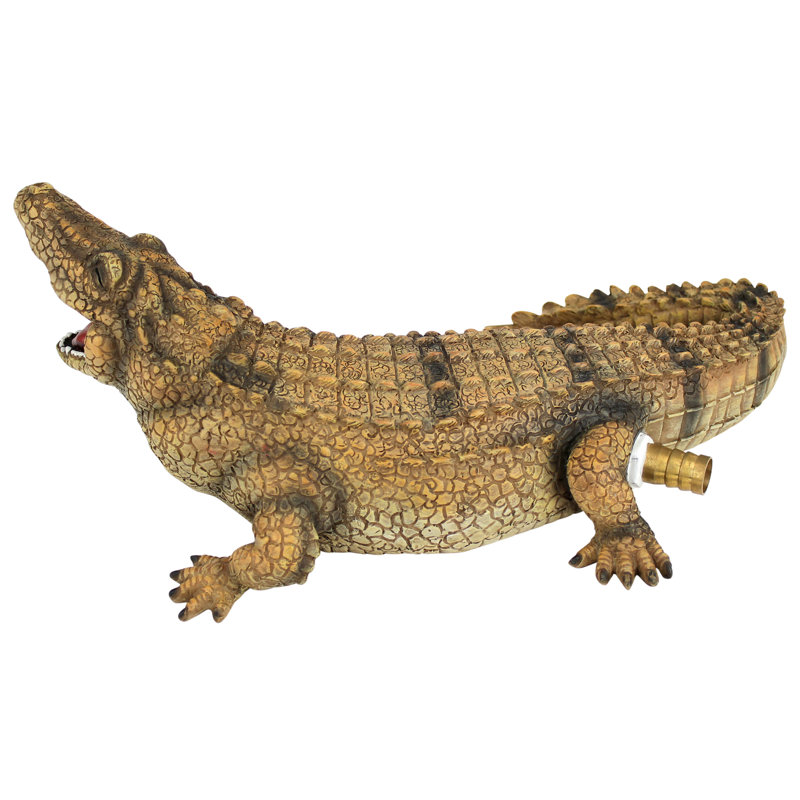 Striker the Alligator Stone Bonded Resin Piped Spitting Statue