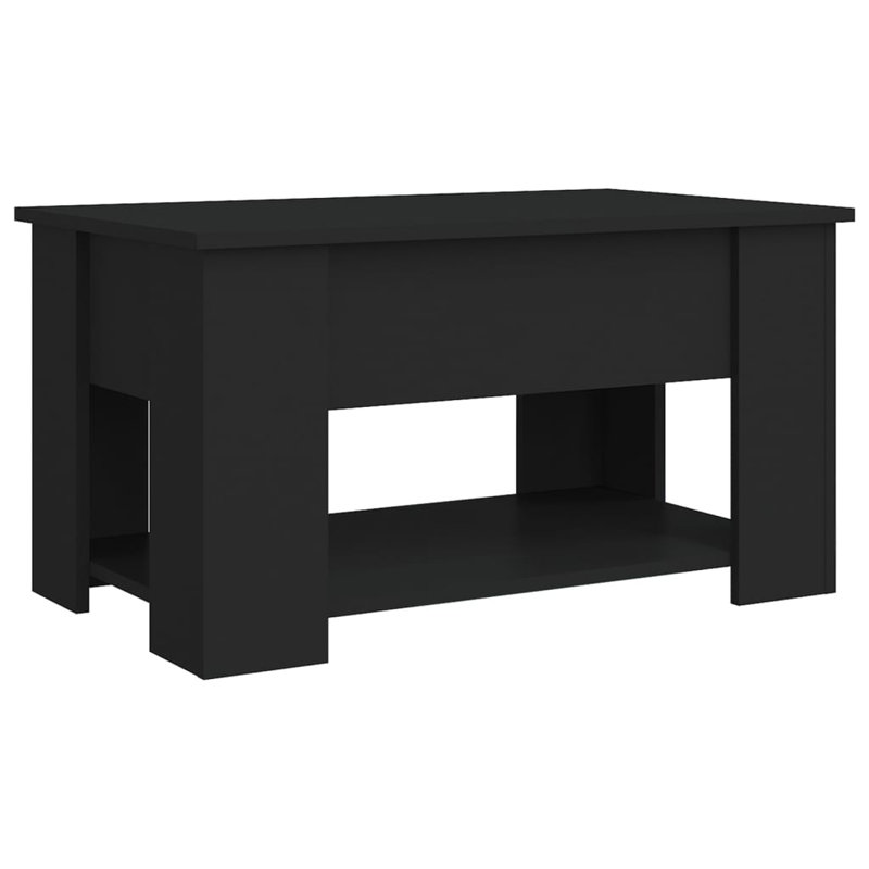 Husnija Lift Top Coffee Table with Storage, 41cm H x 49cm W x 79cm D, Matte Black