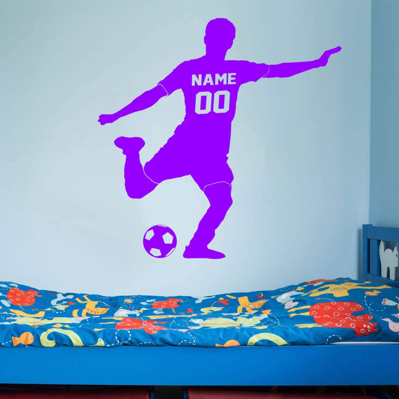 Adhésif décoratif footballeur, H 18 po x l 18 po, Mauve