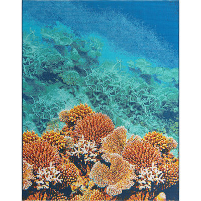 Tapis extérieur bleu iris