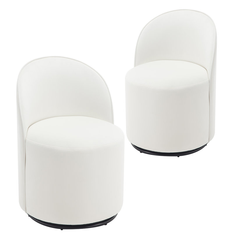 Swivel Upholstered Dining Chair With Backrest, 360 Degree Swivel Side Chair For Dining Room, Balcony, Parlour, Teddy Black