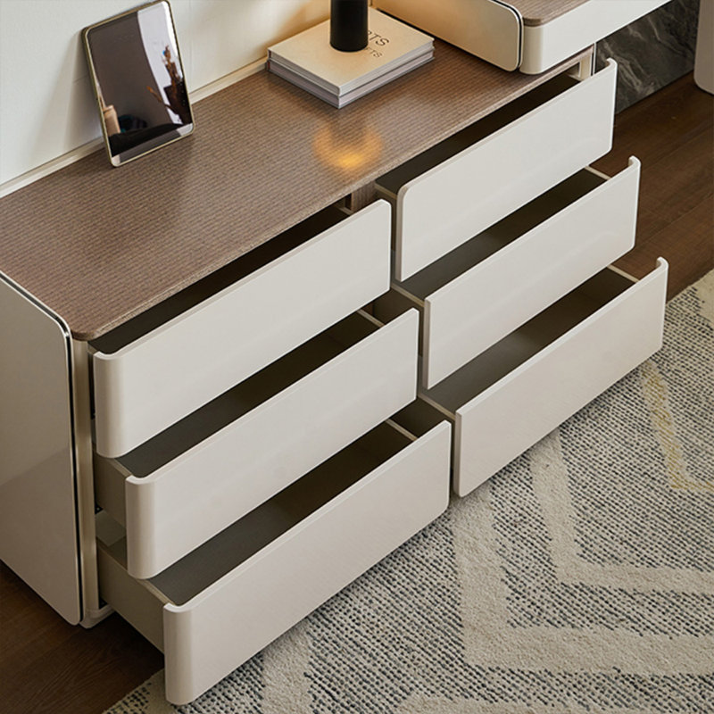 Coiffeuse avec miroir lumineux, 8 tiroirs, 1 chaise