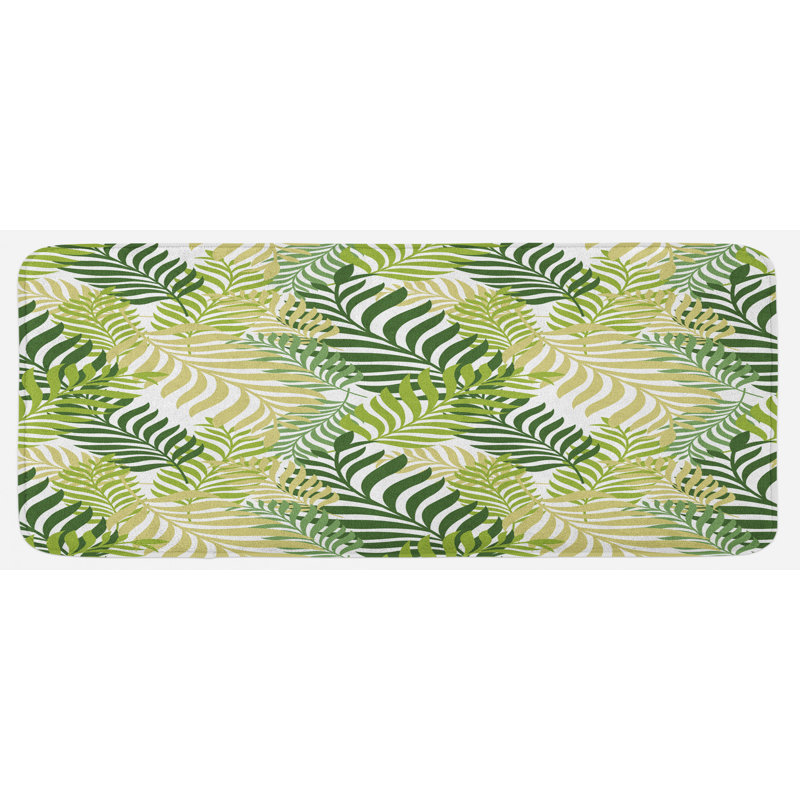 Coastal Floral Polyester Kitchen Mat