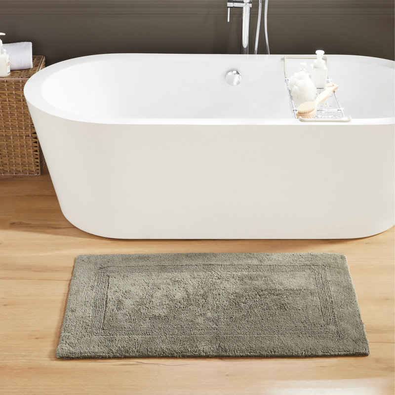 Rozanne Reversible Cotton Bath Rug, Beige, 24" x 40" Rectangle