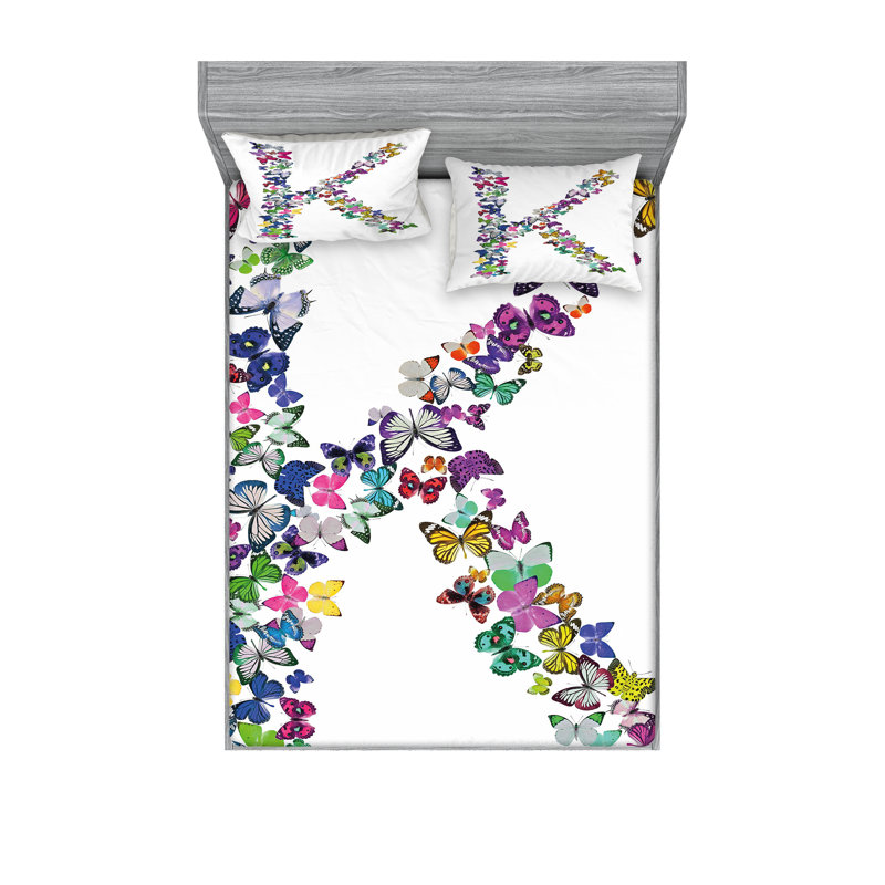 Multicolore drap-housse et coussin décoratif Ambesonne, Ensemble de draps pour très grand lit + 5 pièces