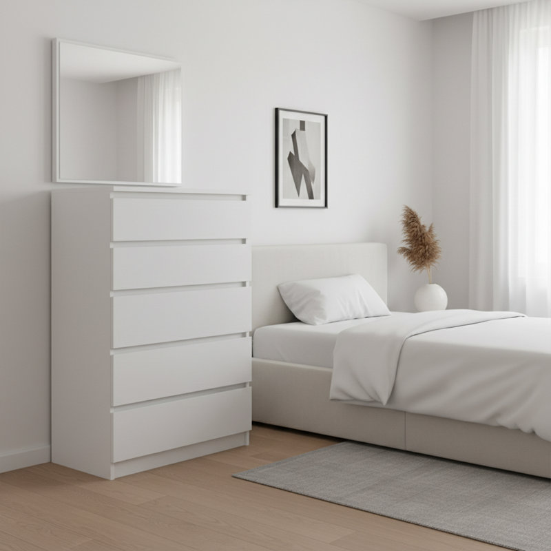 Helen 70cm W 5 - Drawer Chest of Drawers, White