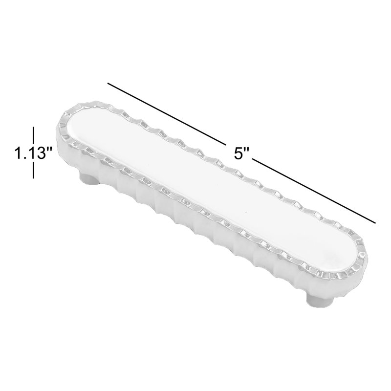 Poignée barre 4 au centre Fluted, Nickel / blanc