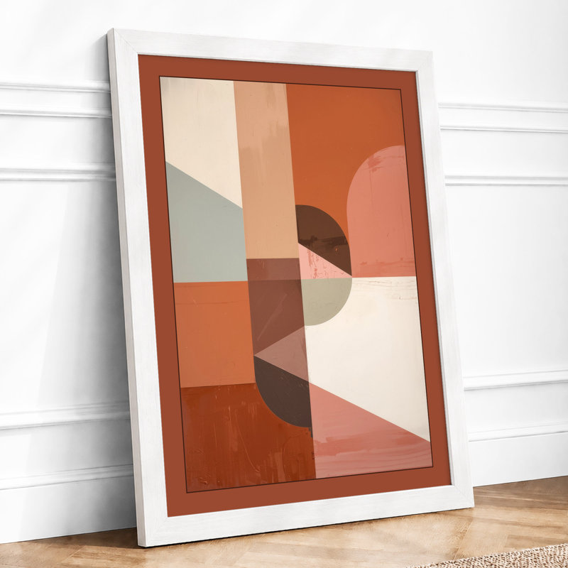 Shapes in Harmony Mid-Century - Framed Print, A3 - 42.0 x 29.7 cm, White
