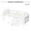 Structure de lit simple avec rangement, glissoire et échelle, lit plateforme en bois avec garde-corps, assemblage facile, aucun sommier tapissier requis, blanc-1128958510