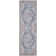 Medallion Machine Washable Polyester Area Rug in Light Blue/Orange/Gray