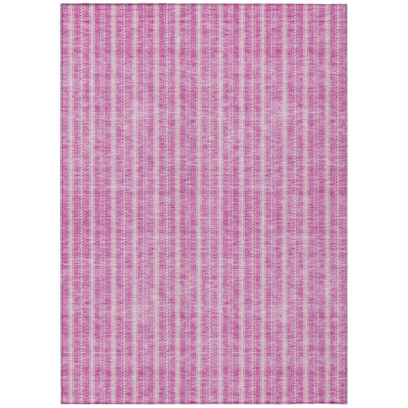 Tapis intérieur / extérieur rayé ivoire et lavable 9 pi x 12 pi