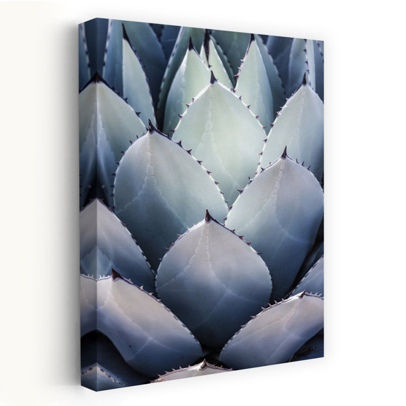 Art contemporain contemporain avec cactus, H 48 po x l 32 po