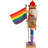 Kurt Adler Wooden Nutcrackers, Gay Pride Nutcracker with Colorful Pride Flag, 12in