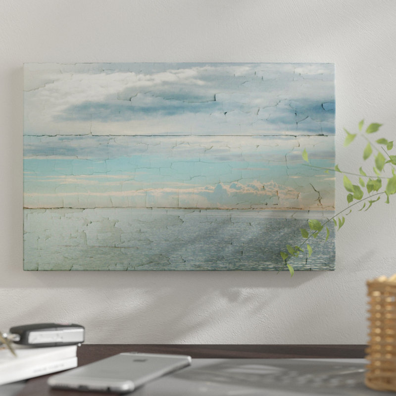 " Calm Waters " by Irena Orlov, 24" H x 32" W x 1" D, Black Framed Paper, White