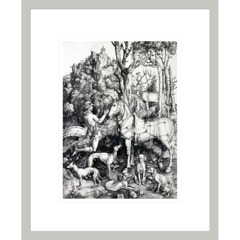 «Saint Eustace» par Albrecht Dürer, impression giclée sur cadre, H 16,74 po x l 13,75 po