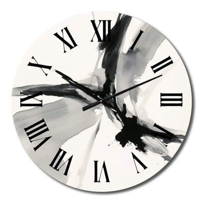 Horloge murale abstraite abstraite neutre en métal IV