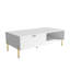 Table basse Mid-Century moderne avec tiroirs doubles (blanc)