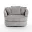 Ultra Plush Faux Rabbit Fur Oversized Swivel Barrel Chair with Three Pillows-277846311