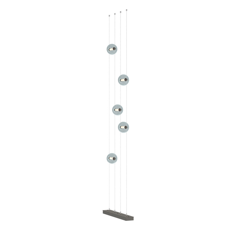 Abacus 240" LED Novelty Floor Lamp, Natural Iron, Cool Gray Glass