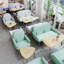 Banc rembourré en coton et lin Cafe Milk Tea Shop-101432949